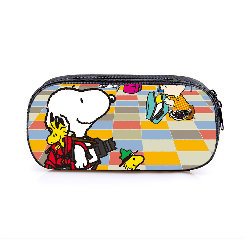 Nuevo Snoopy transfronterizo bolsas de lápiz de gran capacidad creativas caja de papelería de dibujos animados de alto valor de la cara caja de lápiz para estudiantes de primaria