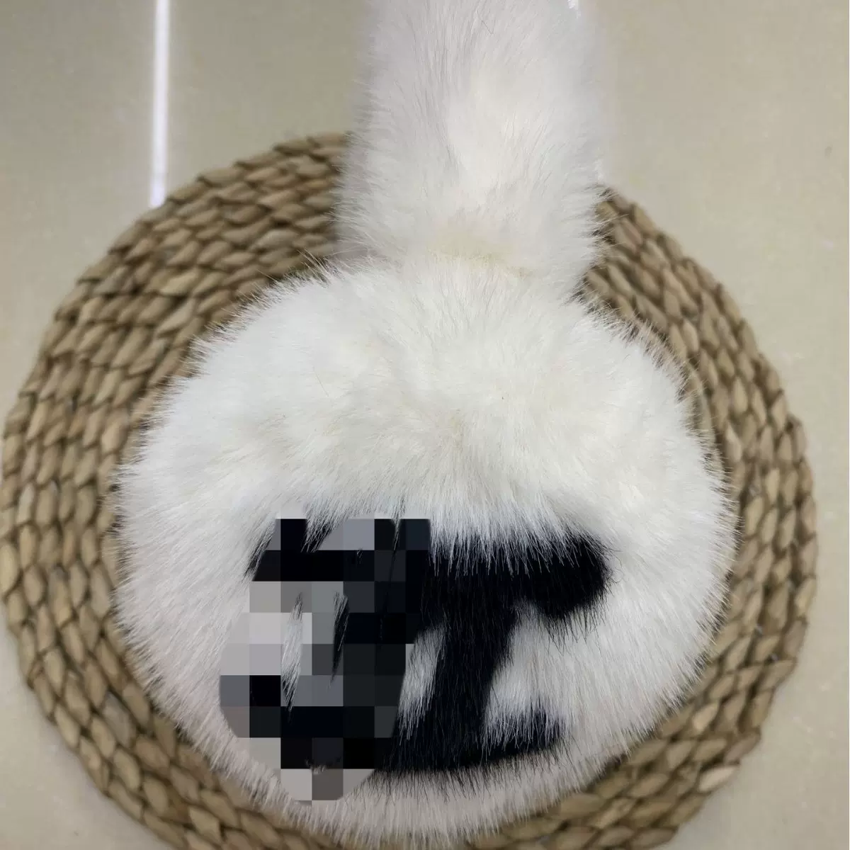 双C双面logo拼接仿貂毛毛绒耳捂耳罩冬季保暖必备围巾耳罩