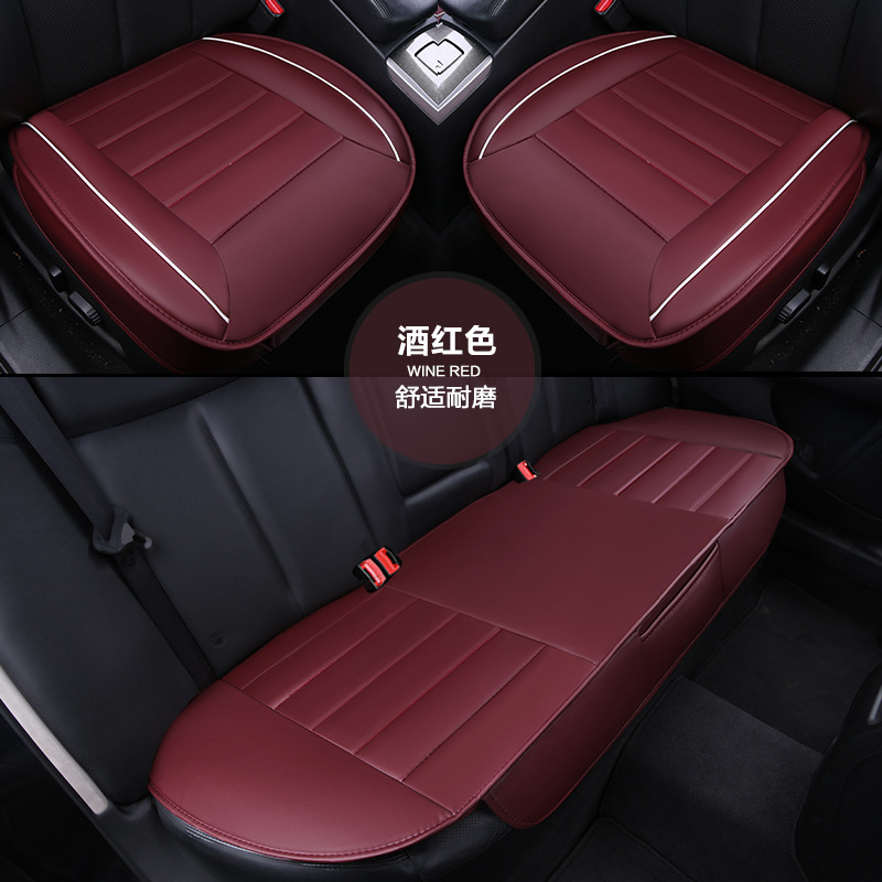 Fashion Four Seasons | Universal Seat cushion, seat cover - wine-red-three-piece-set