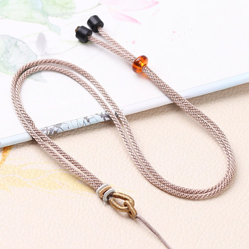 High-end elegant cord handmade DIY gold jade crystal necklace cord wholesale for both men and women thin style national trend cord