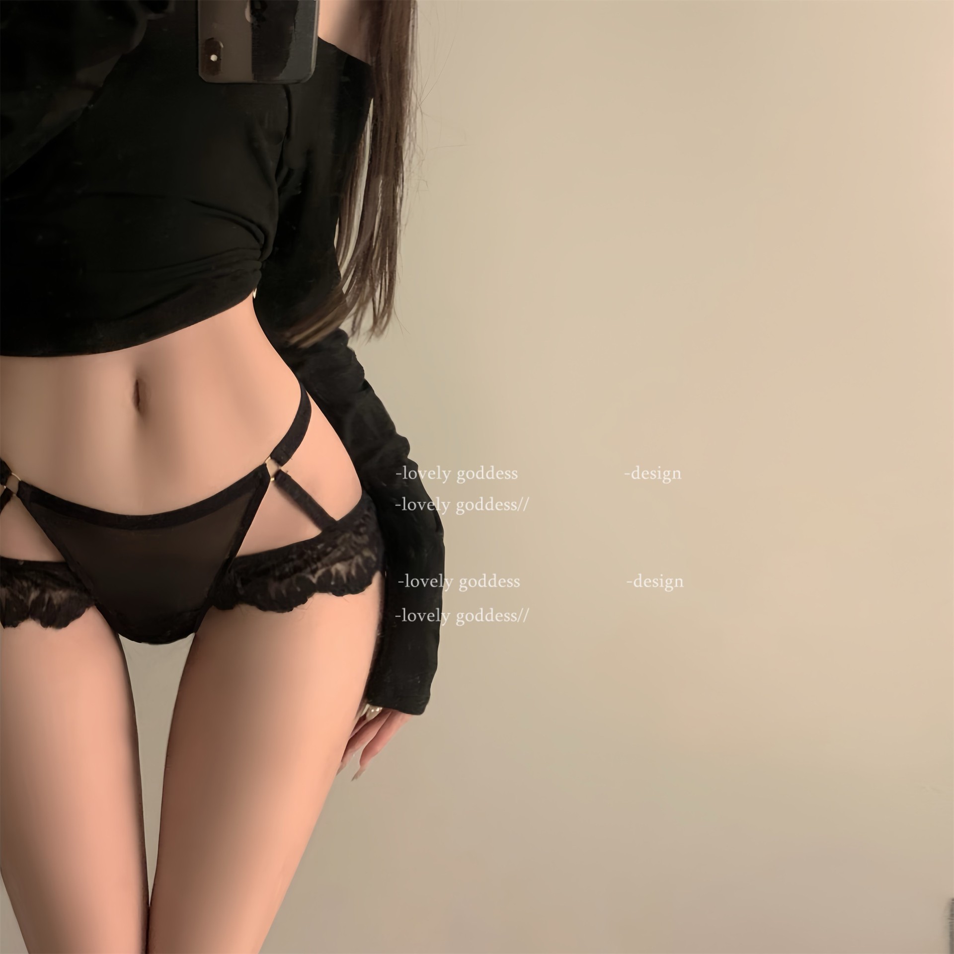 Foreign Trade Sexy Women's Thong Mesh See-Through Open Crotch No Need to Take Off Temptation Hot Flirting T-Pants Sexy Underwear N12