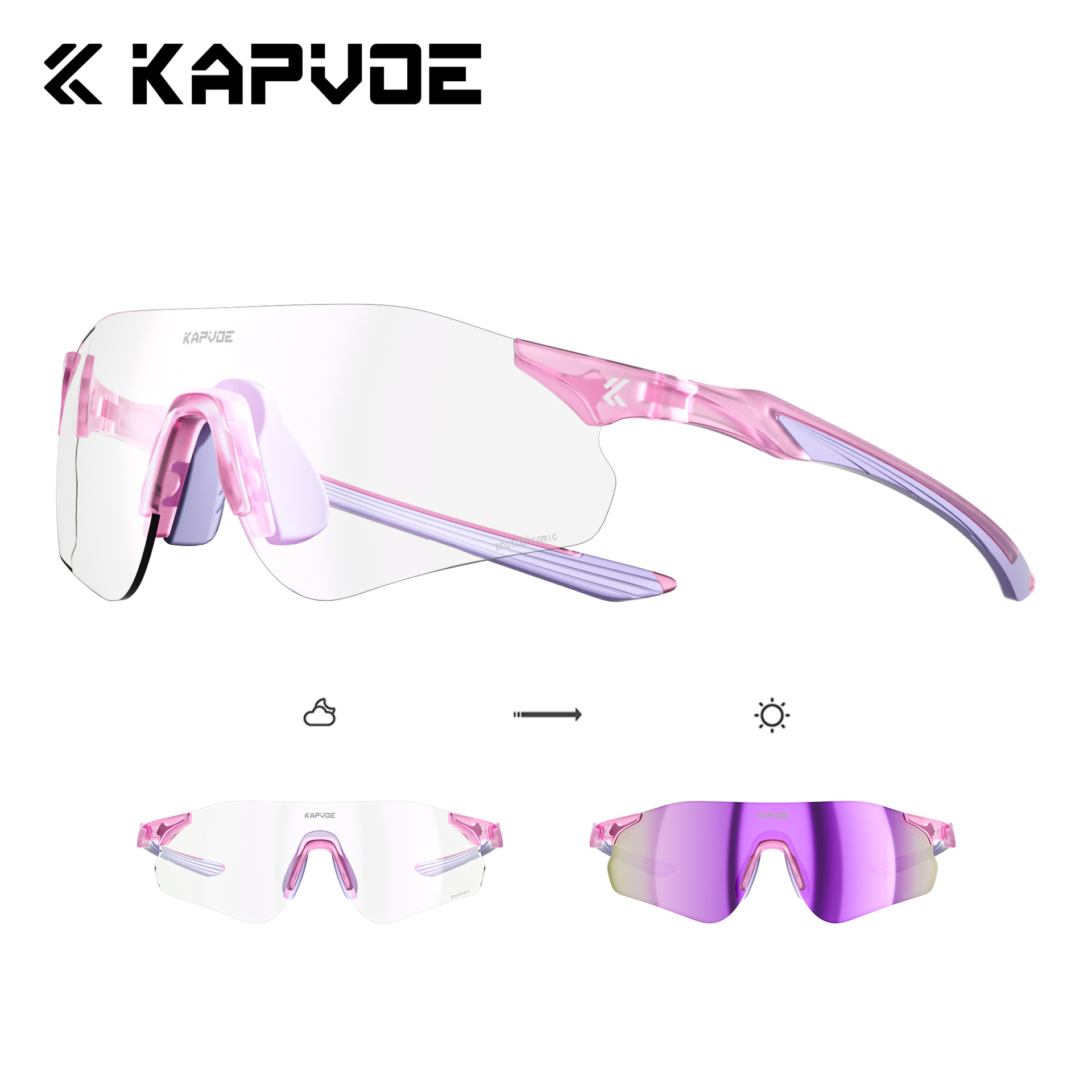 Gafas Fotocromáticas para Ciclismo y Correr de TR90, Fotocromático y Cortavientos, para Ciclismo y Escalada image 13