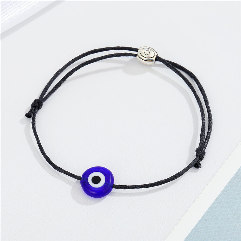 Retro Simple Color Rope Demon Eye Bracelet Hand-woven Blue Eye Bracelet Bracelet display picture 4