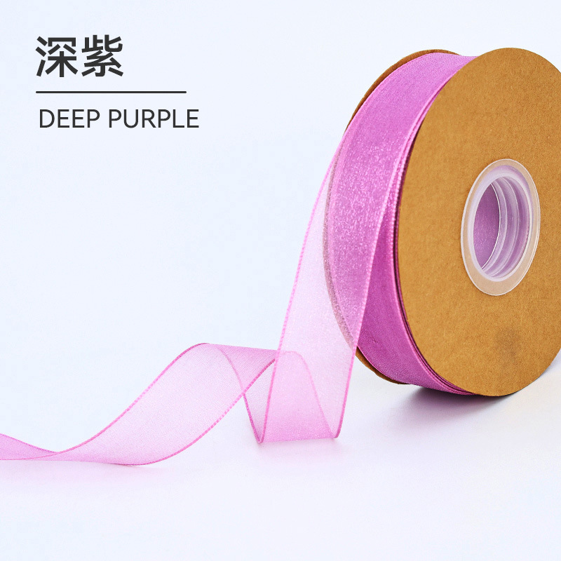 Suministro directo de fábrica Cinta de hilo de nieve de 2,5 cm Envases de flores Ramo de cinta Pastel de cinta Cinta de gasa Caja de pastel Cinta