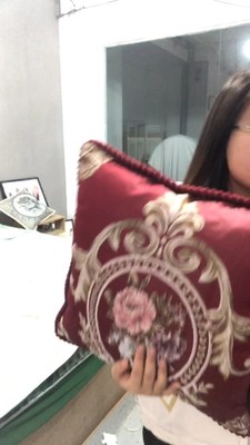 福利款抱枕一对酒红色不退不换