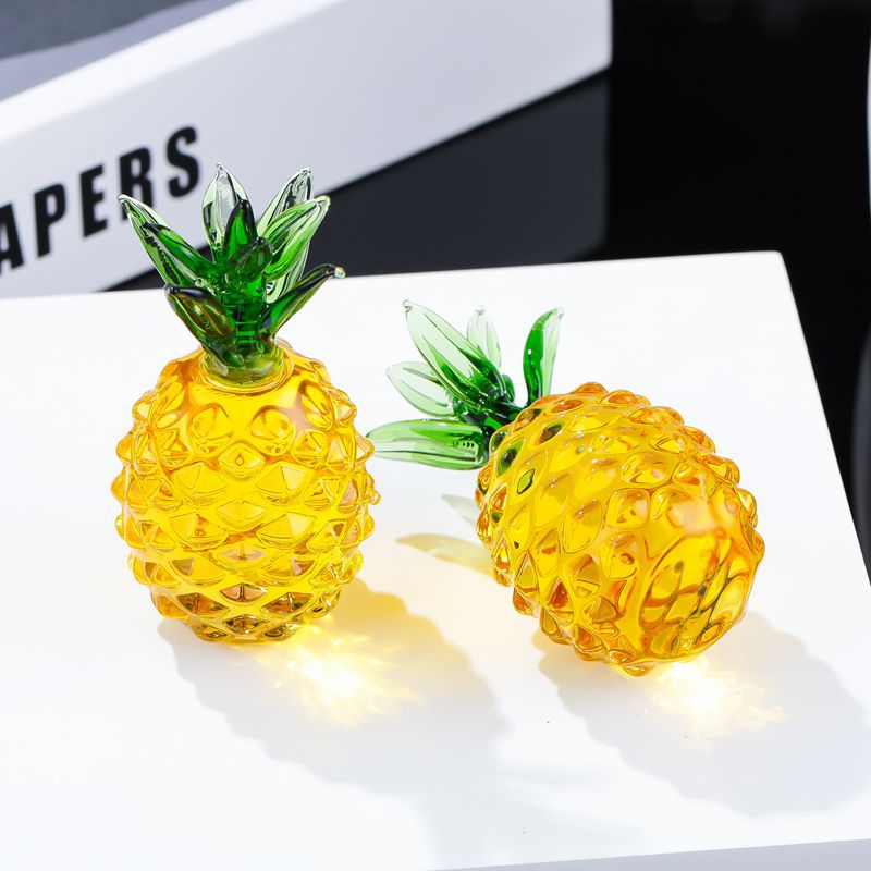 Nuevos adornos de piña de citrino, porche de piña de esmalte de colores, gabinete de vino, adornos de mesa, adornos de cristal creativo