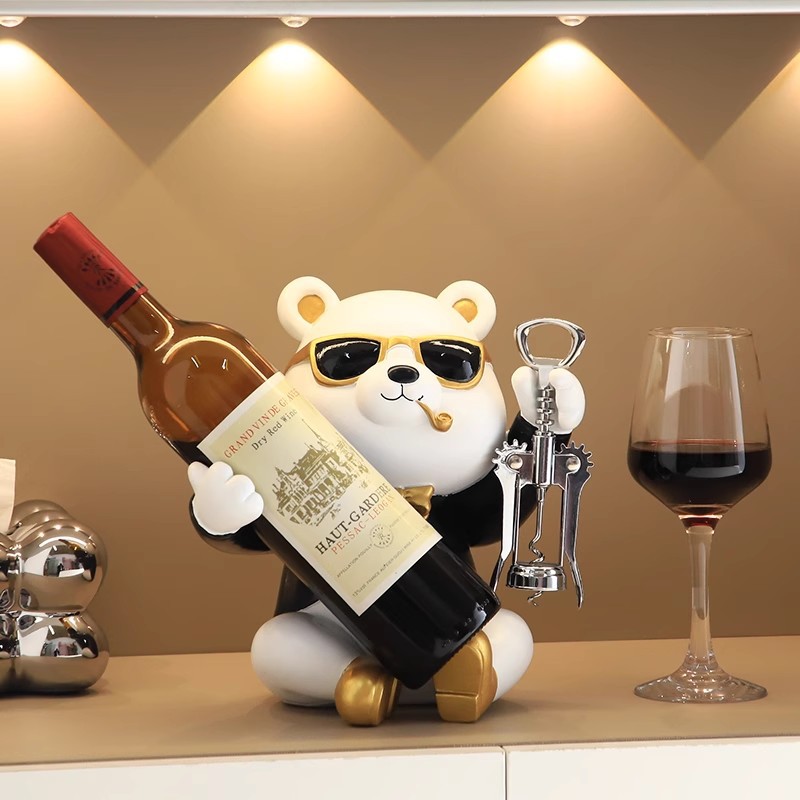 Creative Violent Bear High-End Light Luxury Wine Rack Ornaments Wine Cabinet Decorations Living Room Tv Sideboard Home Accessories