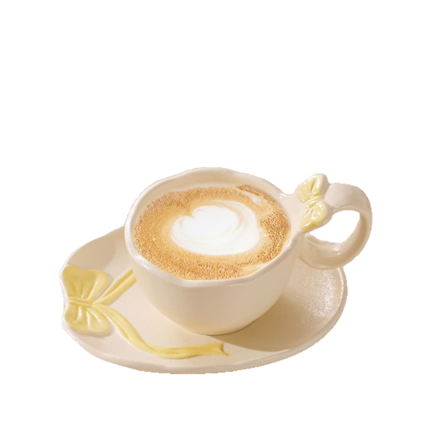 Tazas de cerámica de arco creativo de alto valor, regalo de mano, tazas de café de niñas, tazas de té de la tarde lujosas transfronterizas