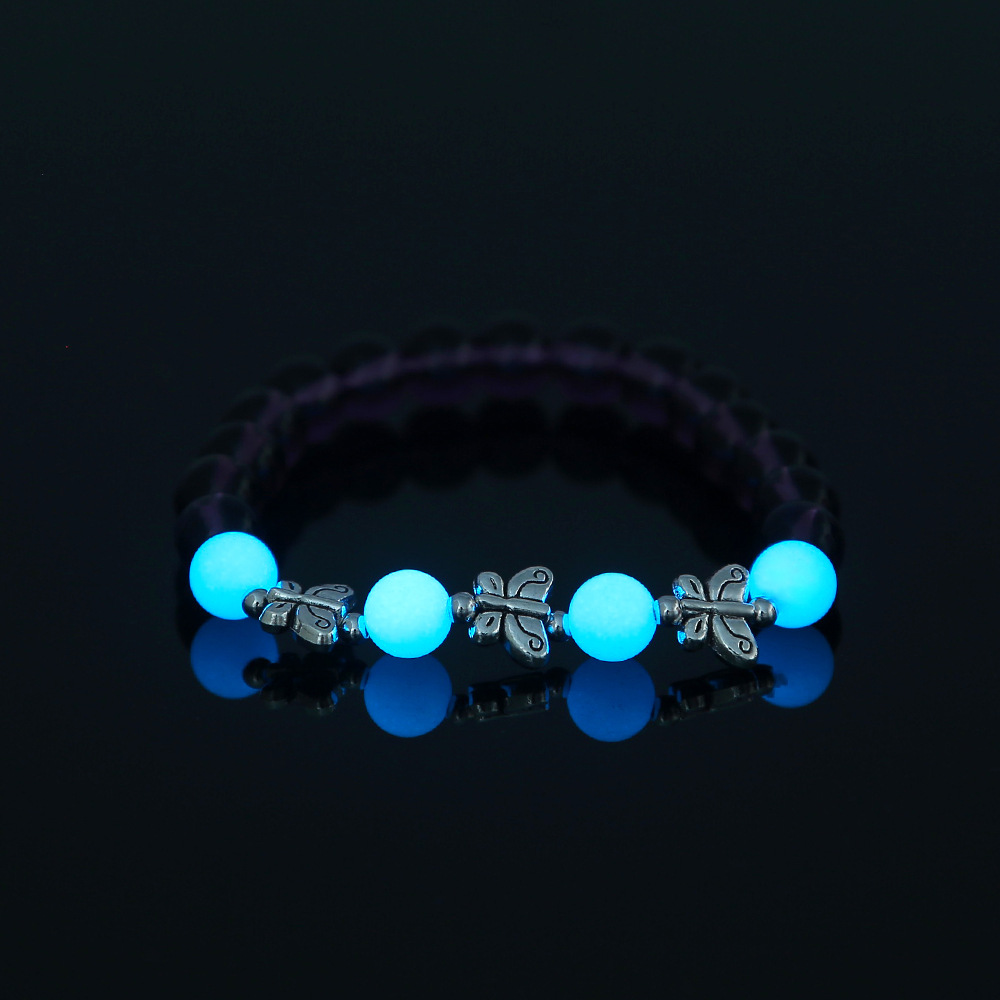 Bracelet de perles lotus phosphorescent brillant dans le noir_voghion.com
