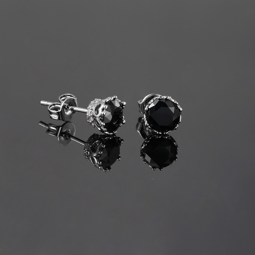 Ear Studs Classification 1 Pair Quantity 1 Pair Hip-hop Heart Shape Plating Inlay Copper Zircon Ear Studs