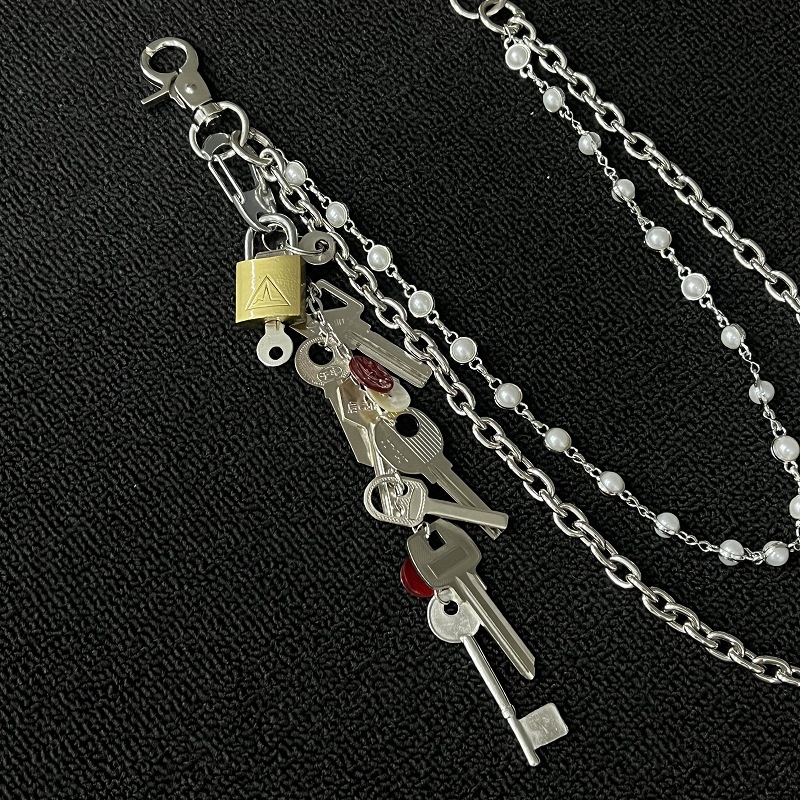 Ainworth Street Hip-Hop Patchwork Double-Layer For Men And Women, Personalized Accessories Waist Chain_voghion.com