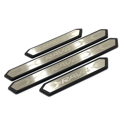 Suitable for 20-24 New Toyota Rav4 Rongfang Door Sill Strips, Welcome Pedals, Anti-Scratch Protection, Modified Decoration (Dekorativ pedal başlıqları) - silver-standard-code-117203741