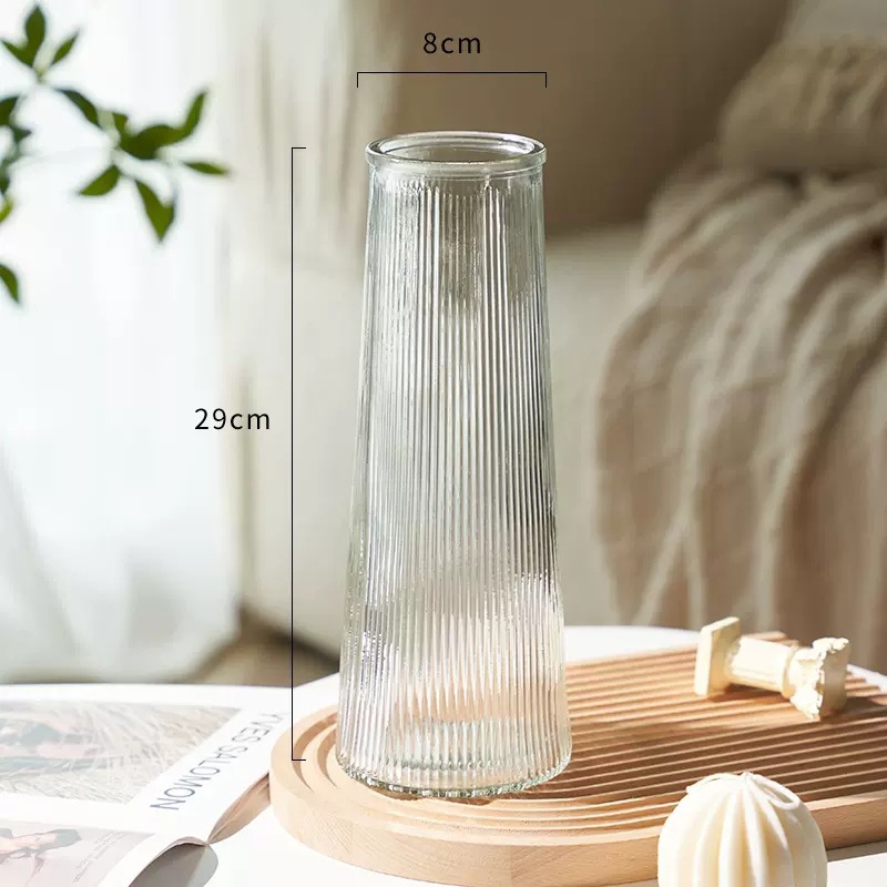 Vaso de vidrio transparente creativo simple europeo de alto nivel de flores hidropónicas decorativas de escritorio de la sala de estar