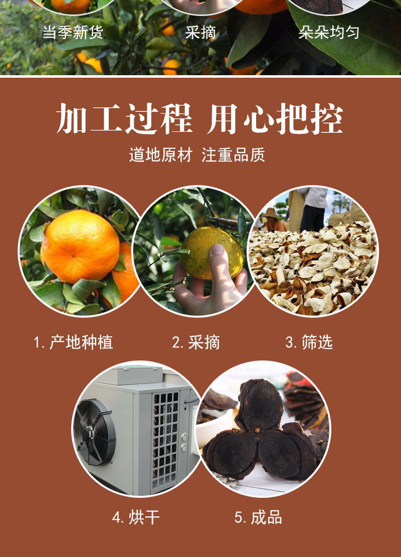 Aged Chen Pi (Citrus reticulata) — Guangdong Dried Tangerine Peel, 500g Bulk preparation