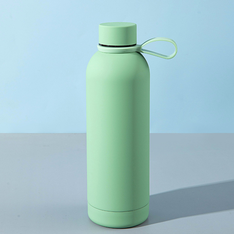 Transfronterizo 304 botella de acero inoxidable taza de vacío de goma pintada con mano portátil al aire libre hervidor de agua deportiva