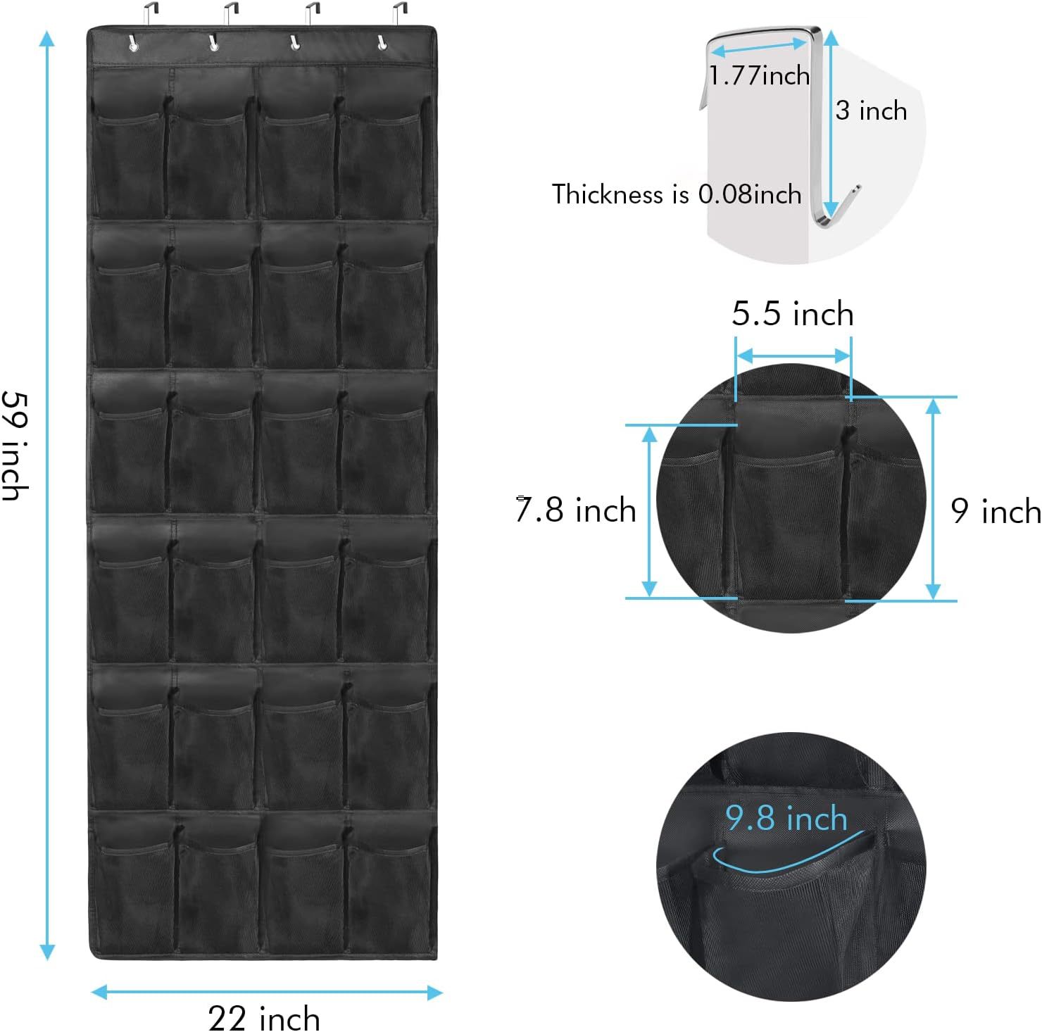 24 그리드 블랙 블랙 메쉬