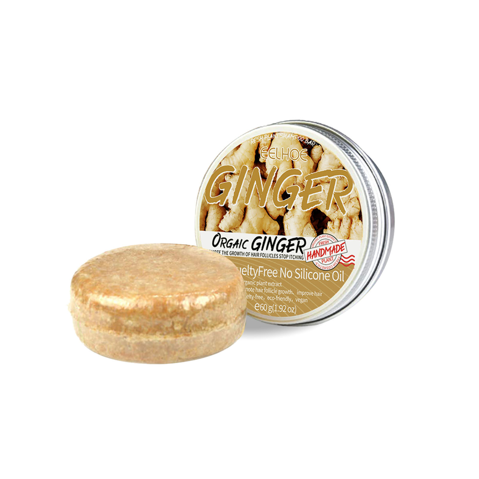 EELHOE sapone shampoo allo zenzero Polygonum multiflorum pianta olio essenziale sapone fatto a mano shampoo nutriente torta sapone shampoo all'olio di zenzero_voghion.com