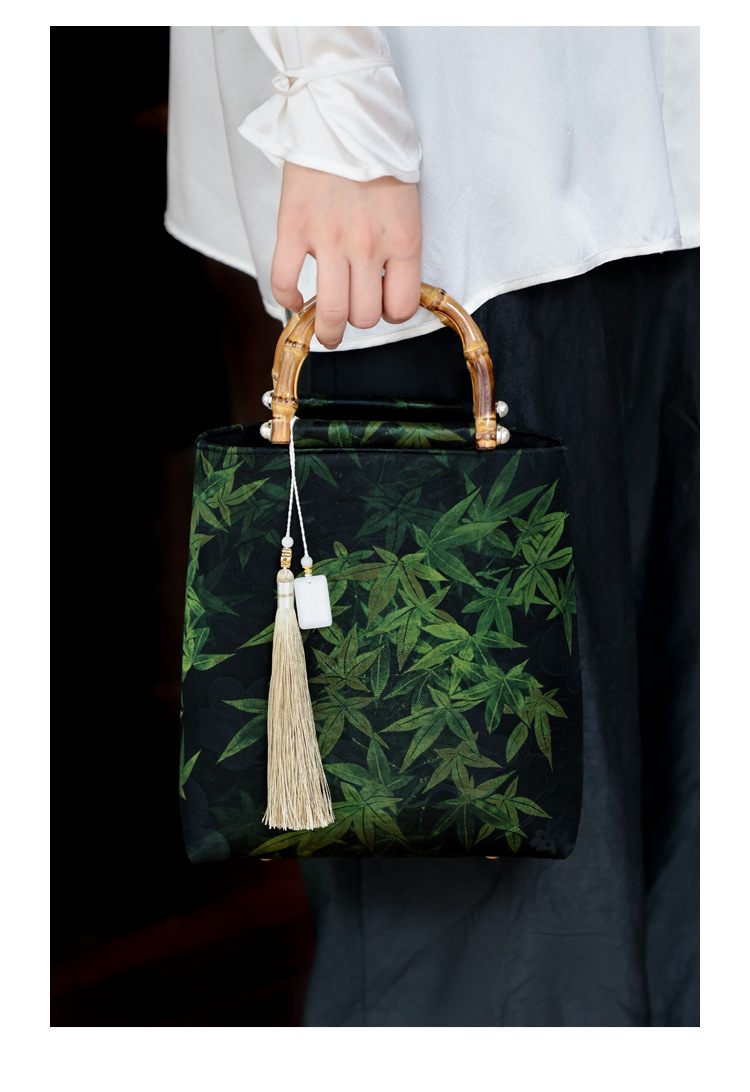 Yaji Xiangyun gaze, cheongsam en bambou, sac à main, nouveau Hanfu ancien, sac pour femmes de style chinois, jupe, sac à main_voghion.com