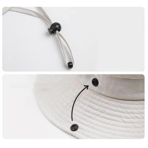 2024 New Simple Men's Sun Hat Summer Thin Model UV Protection Fisherman Hat Sports Outdoor Hat Wholesale