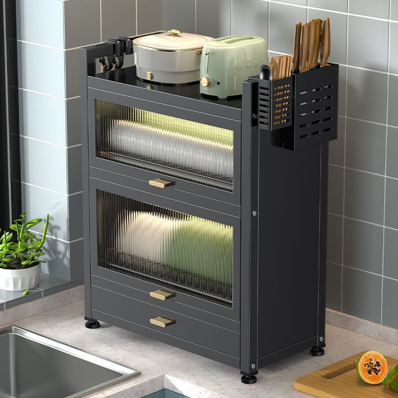 Estante multifuncional de cocina, estante de platos de mesa multicapa, estante de drenaje, estante de platos, gabinete doméstico, caja de almacenamiento de palillos de tres capas
