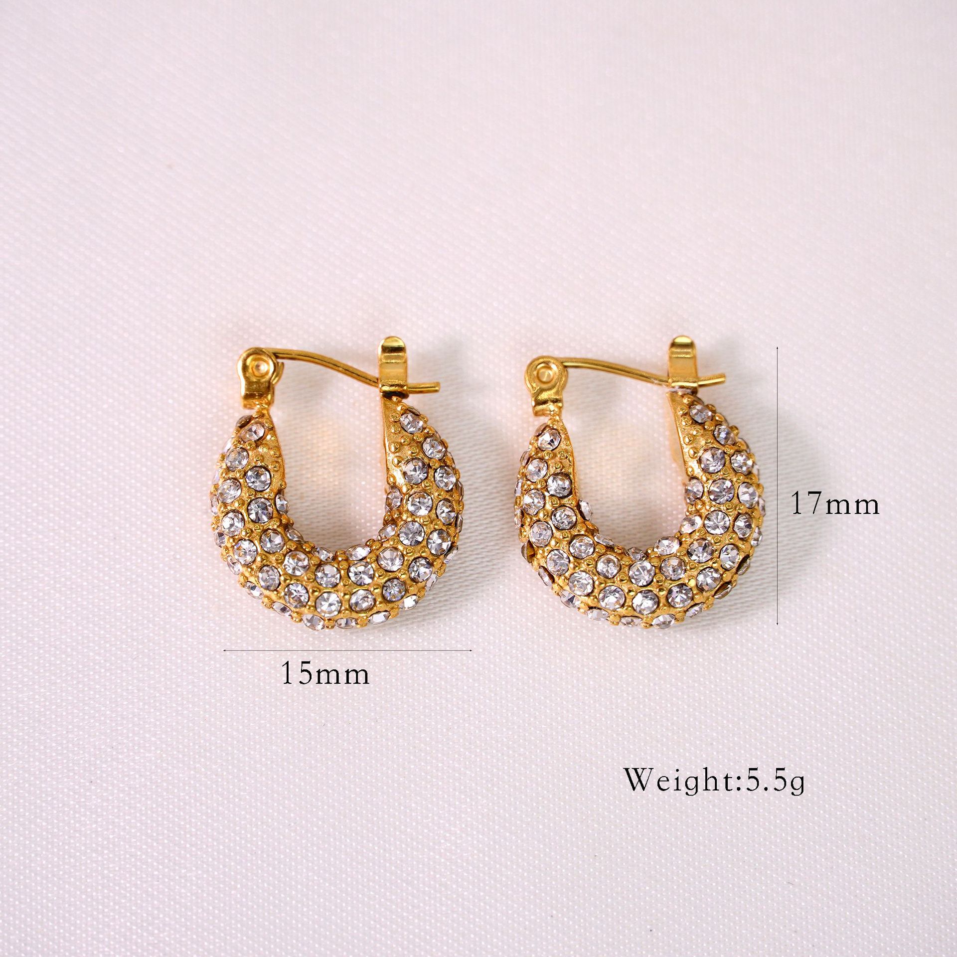 9g Weight 304 Stainless Steel Ear Needle Material Zircon Inlay Material Earrings Classification 1 Pair Quantity Holiday, Daily Occasion 304 Stainless Steel Material Geometric Pattern Women's Gender Plating, Inlay Design Retro, Simple Style Style 1 Pair Retro Simple Style Geometric Plating Inlay 304 Stainless Steel Zircon Earrings 9