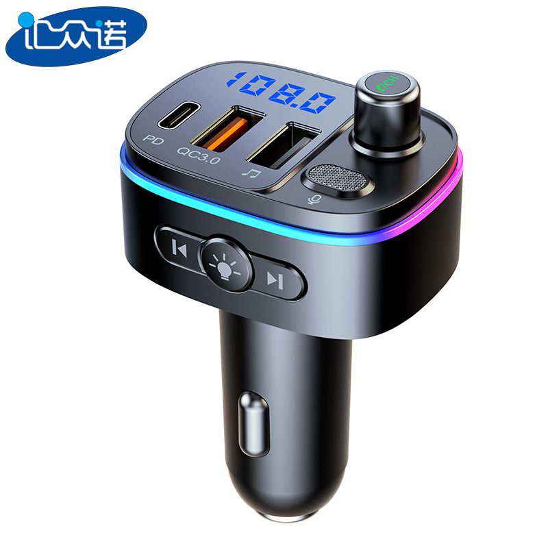 T65 car mp3 bluetooth player PD/QC3.0 flash charging fast charging colorful atmosphere lighting effect car bluetooth hands-free
