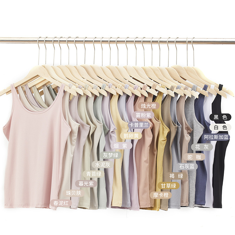 Basic Camisole Spring and Summer Thin RC Cotton 1706 Women's Big Red Outer Wear Round Neck Slim-fit Suit Inner Base Shirt