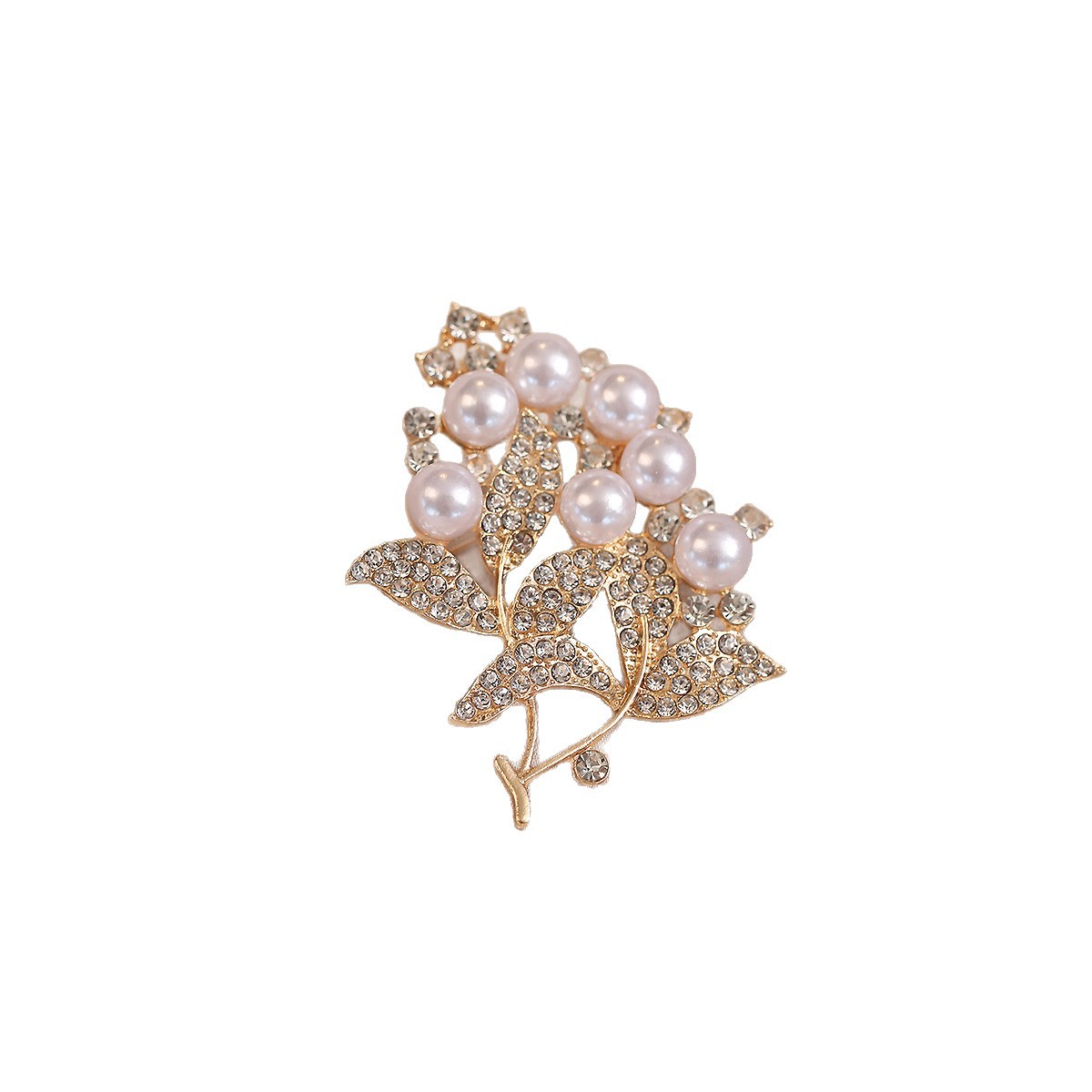 Pearl Flower Rhinestone Brooch For Women Anti-exposure Pin Accessory_voghion.com