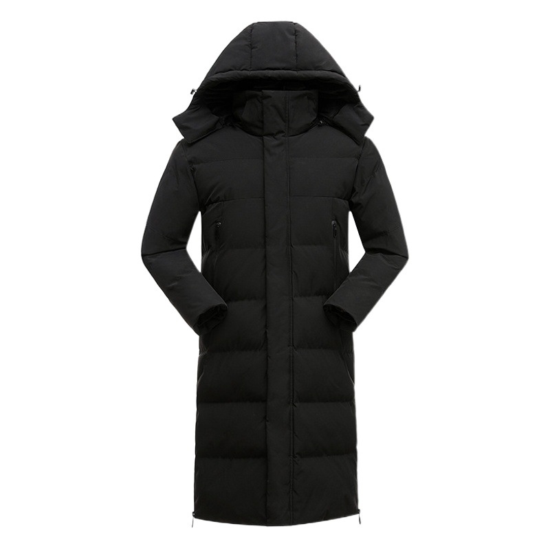 Winter Long Cotton Coat for Couples, Over-The-Knee Thickened Loose-Fitting Cotton Jacket, Supports Group Purchase and Printing, Warm and Cold-Resistant for Hiking