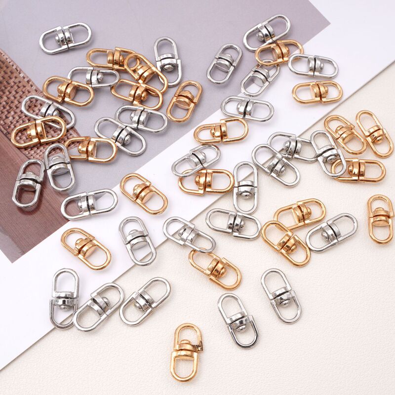 Alloy Gold Figure-Eight Buckle 360-Degree Rotating Keychain Ring Handmade DIY Bag Hanging Buckle Accessory Jewelry