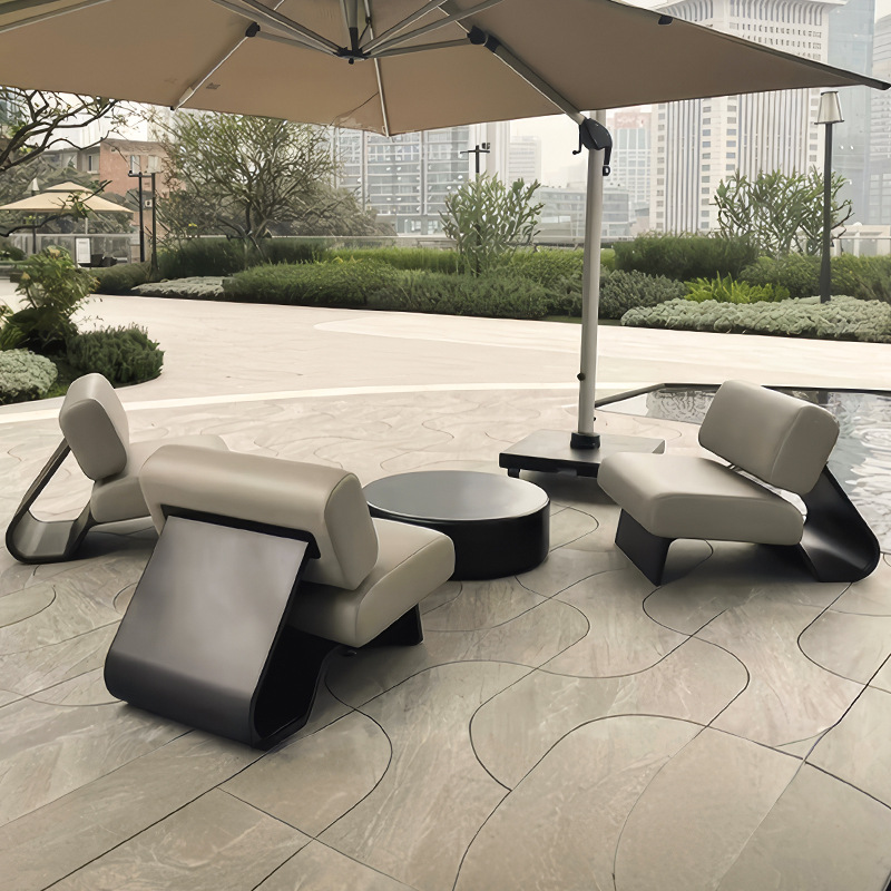 Sofá de aleación de aluminio al aire libre creativo patio villa hotel terraza al aire libre impermeable jardín sala de sol silla de recepción
