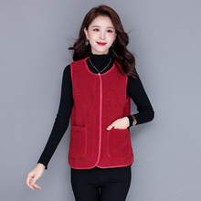 韩版秋冬款百搭宽松马夹羊羔毛绒马夹女女短款拉链宽松坎肩