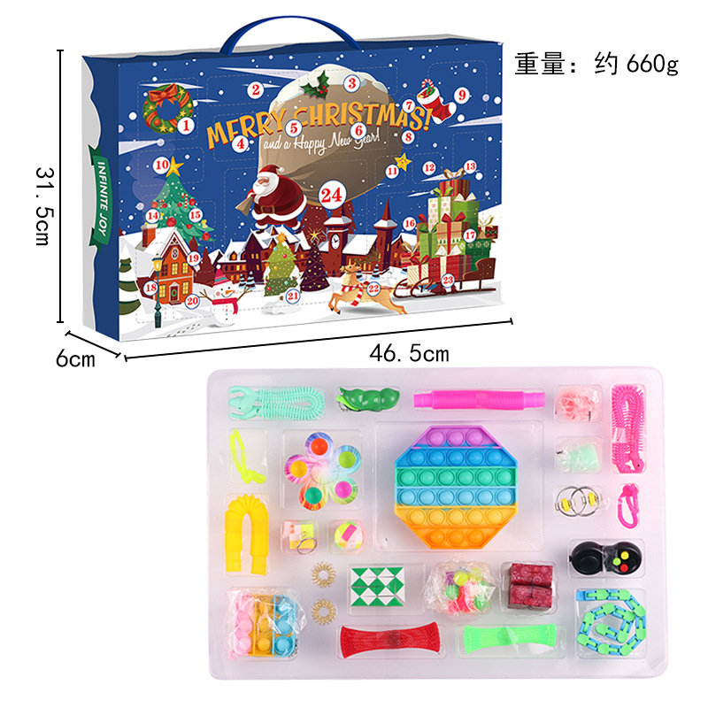 Descompresión descompresión Navidad caja ciega 24 días cuenta regresiva el próximo día regalo de Navidad desratización pionero caja de regalo traje