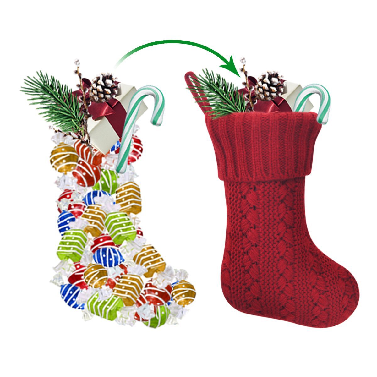 Transfronterizo nuevas medias de Navidad medias de punto decorativas estilo de país decorativo árbol de Navidad decoraciones chimenea colgando Calcetines