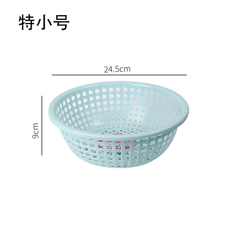 Cesta de drenaje de plástico hueca redonda Cesta de almacenamiento engrosada de frutas y verduras de cocina Cesta de lavado con filtro multifuncional