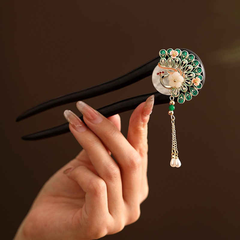 백단 U자 머리핀 [공작의 춤]