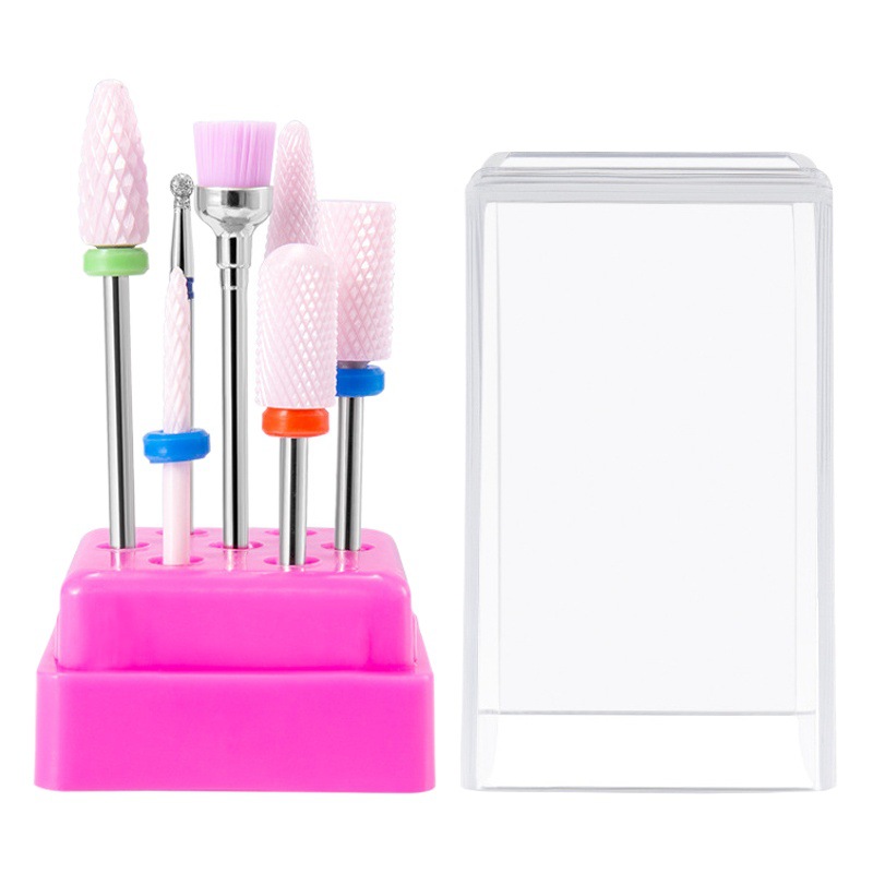 Molienda cabeza uñas tungsteno acero cerámica aleación 7 unidades traje delantero removedor de uñas esmalte de uñas exfoliante Herramientas de limpieza