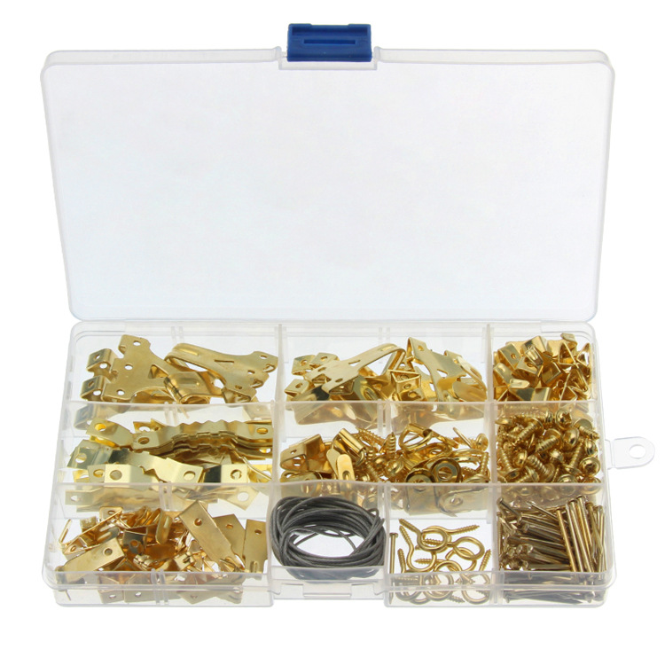 Marco DE FOTOS gancho 282 UNIDS en caja de Oro de estilo Europeo marco traceless clavo gancho de metal gancho de pared accesorios traje