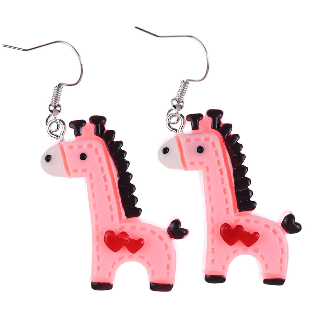 1 Pair Cartoon Style Cute Horse Plastic Drop Earrings display picture 4