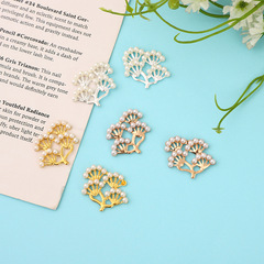 New Small Number Pearl Left and Right Welcome Pine Accessories DIY Handmade Ancient Style Brides Headpiece Fan Material Wholesale