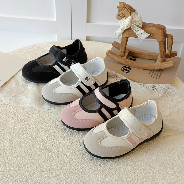 Children's Fashionable Casual Sports Shoes 2026 Spring Model Girls' Casual Velcro Shoes for Older Kidsren Non-Slip and Wear-Resistant Shoes