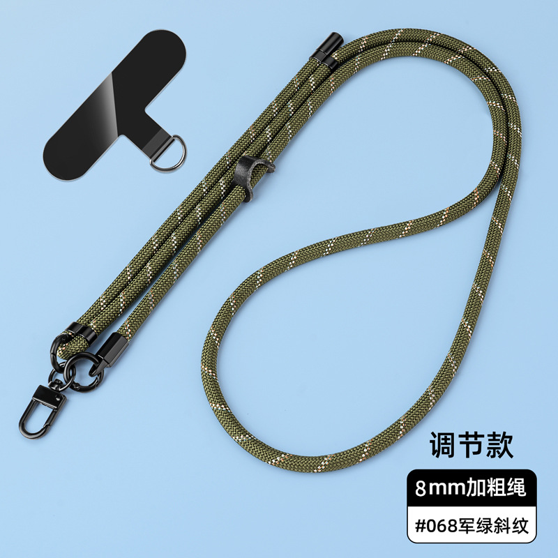 Cordón para teléfono móvil de 8mm, cuello colgante, mensajero, muñeca, eslinga de nailon resistente, cuerda anti-pérdida, longitud ajustable, espalda