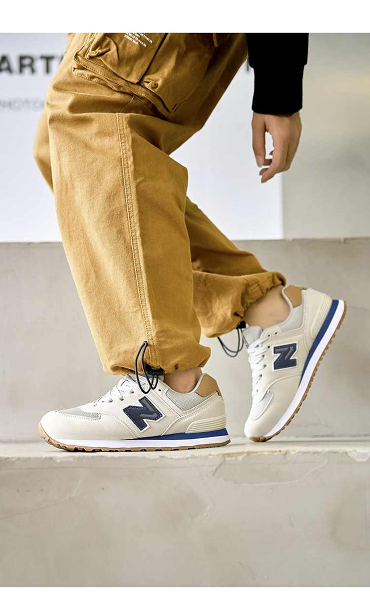 Giày sneaker nữ chạy bộ mesh thoáng cổ điển phong cách Balance 574 — 574 xanh hải quân chi tiết 8