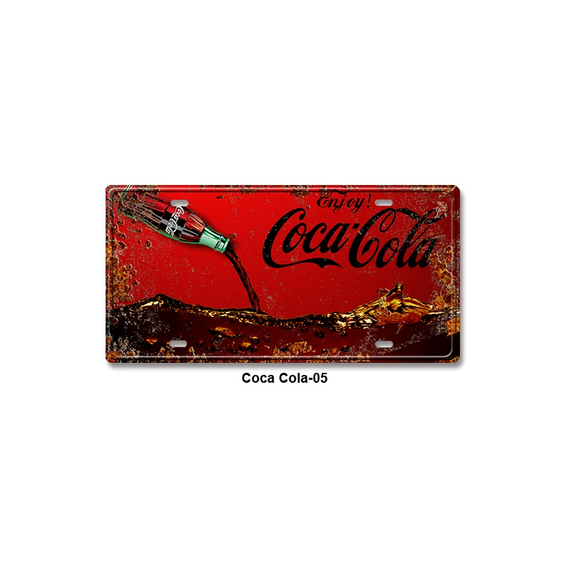 Ретро табличка (Coca Cola) 15×30 см, железная настенная декорация для бара и дома