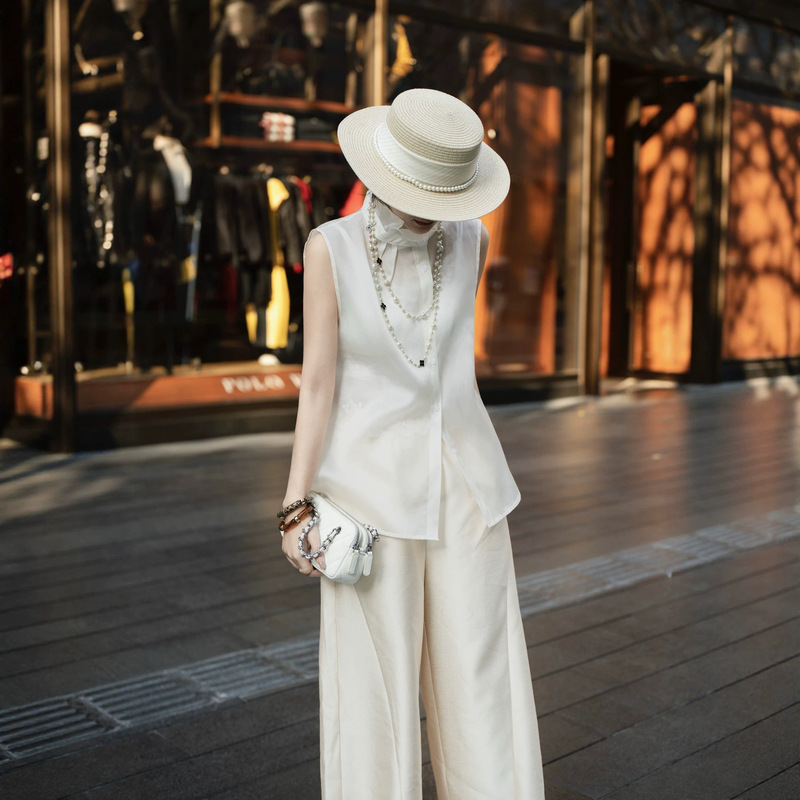 No Refunds, Only Exchange for the Same Style! 100% Mulberry Silk Organza Thin Breathable Age-Reducing Loose Design Petal Collar Shirt No Refunds, Only Exchange for the Same Style! 100% Mulberry Silk Organza Thin Breathable Age-Reducing Loose Design Petal Collar Shirt