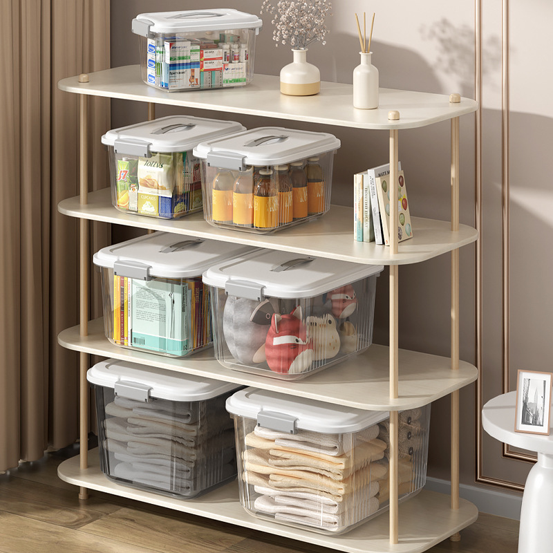 Caja de almacenamiento plástico con tapa portátil ecológica varios tamaños image 4