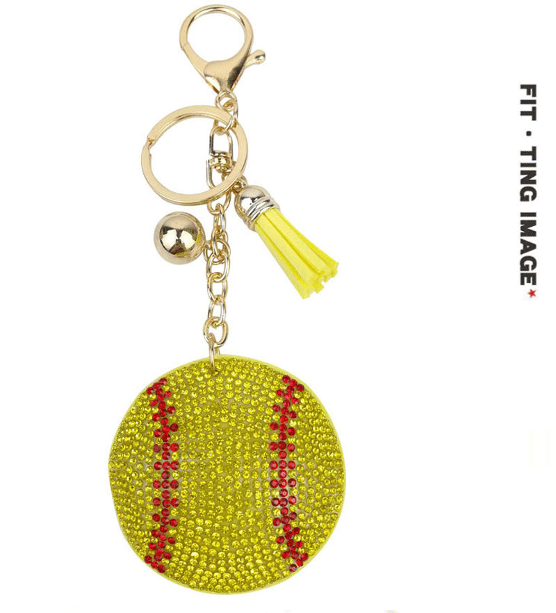 Rhinestones Inlay Material Keychain Classification 1 Piece Fashion Ball Alloy Plating Rhinestones Keychain
