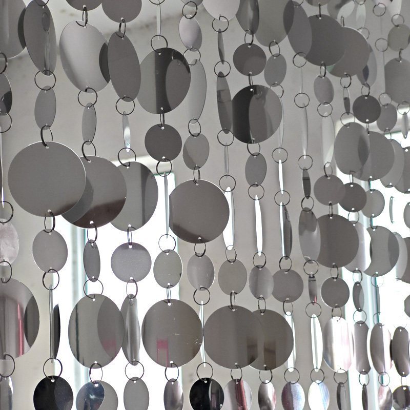 5+3 Silver Mirror Glitter Sequin String Door Curtain Decoration for Wedding Indoor and Outdoor Background Wedding Room Festive Arrangement