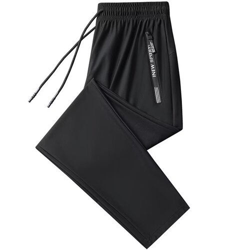 Casual letter printed ice silk pants 2024 new style simple trousers trousers quick-drying casual pants thin men's trousers