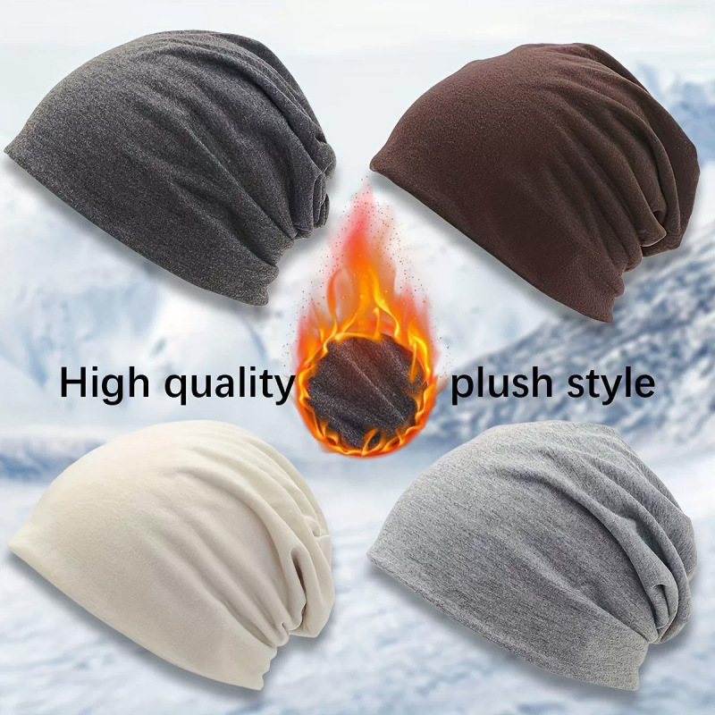 [High Quality] Double-Layer Pullover Hat Cotton Yarn Cold Hat Pile Hat Four Seasons Pullover Hat Headscarf Breathable Street Dance